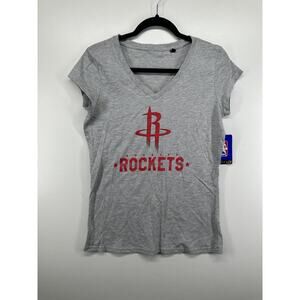 Women's Rockets Basketball Ladies V-neck Shirt Gray Size M Medium NEW